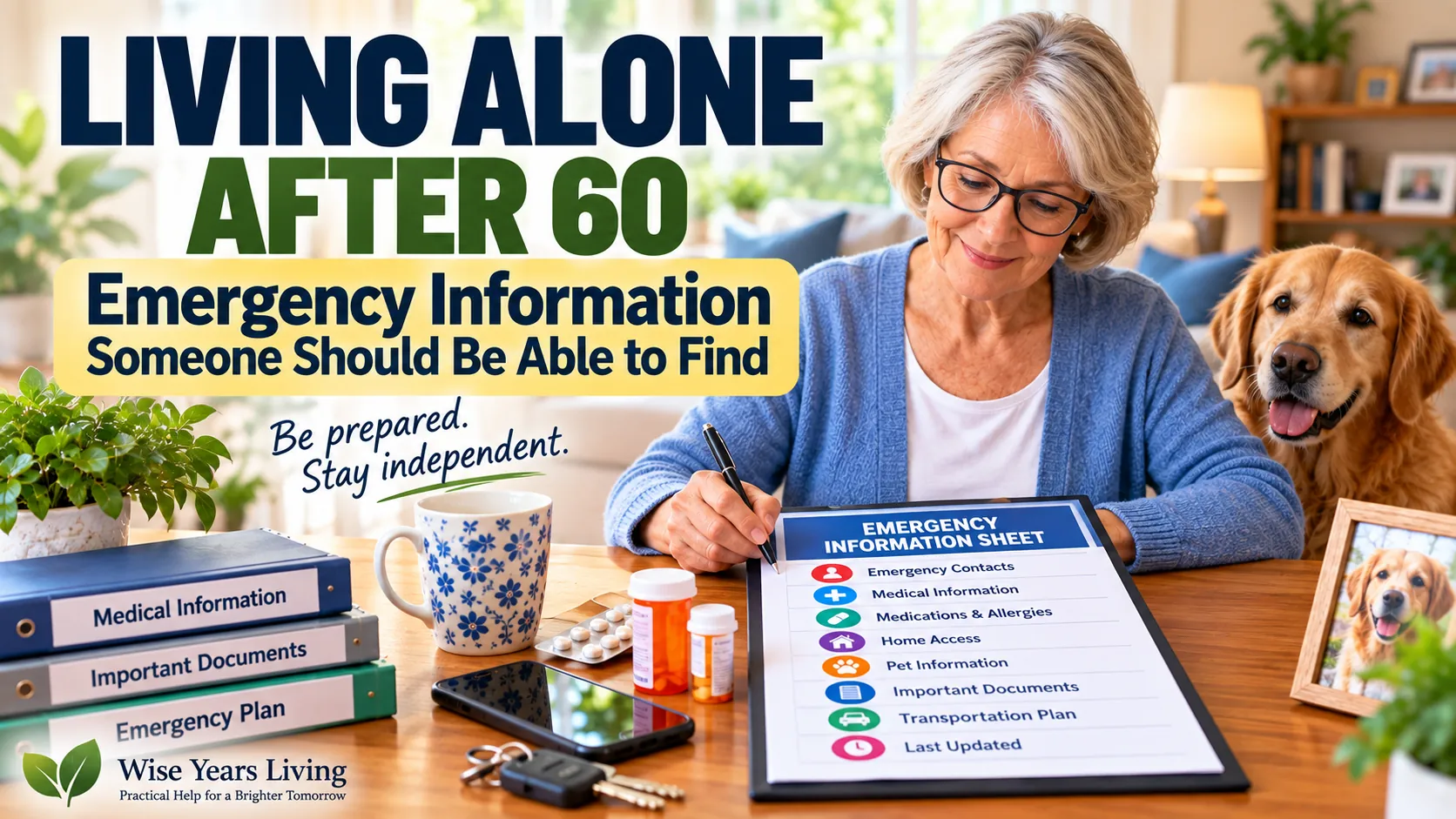 If You Live Alone After 60: What Should Someone Be Able to Find in an Emergency?
