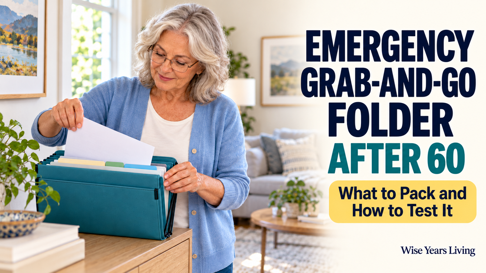 Emergency Grab-and-Go Folder After 60: What to Pack and How to Test It