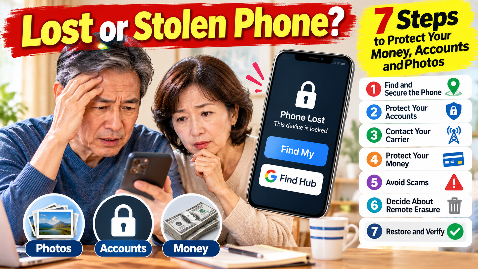 Lost or Stolen Phone? 7 Steps to Protect Your Money, Accounts, and Photos